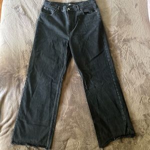 Zara high waisted wide leg full length black jean